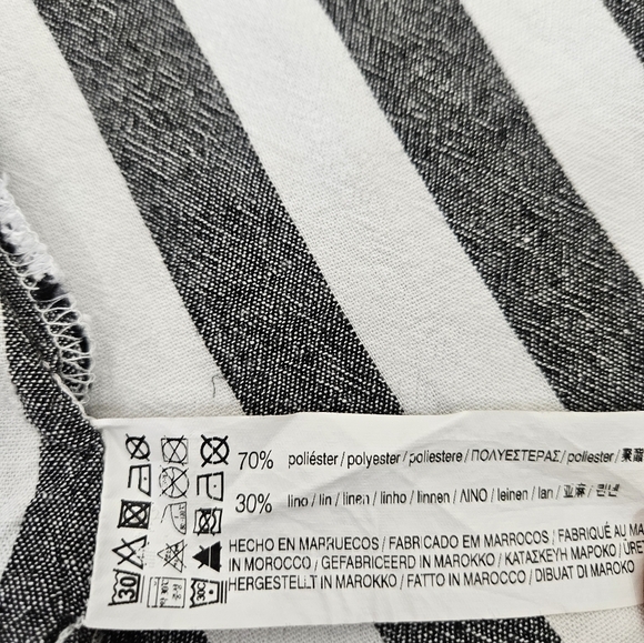 Pull & Bear Striped Linen Wrap Sleeveless Top Size Large Women's - Picture 6 of 9